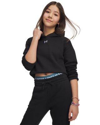 Sudadera corta con capucha UA Rival Fleece para niña