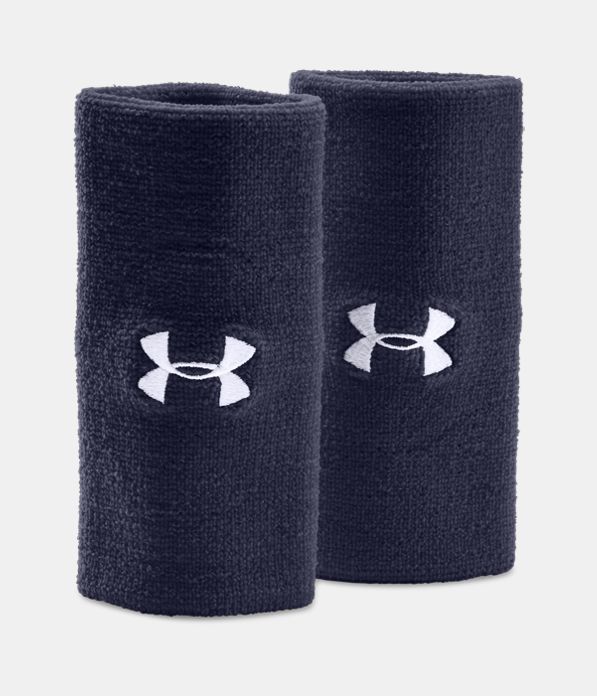 6" UA Performance Wristband 2-Pack, Midnight Navy,
