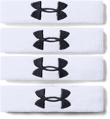 UA 1" Performance Wristband 4-Pack, White, pdpMainDesktop image number 1