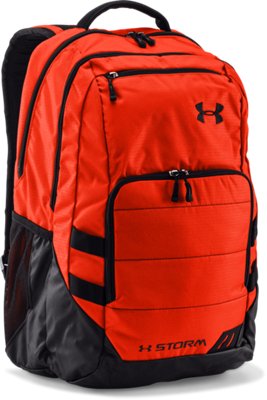 blue and orange under armour backpack