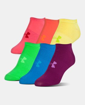 6-Pack Women‘s UA Big Logo No-Show Socks – 6-Pack 1 Color $15.99
