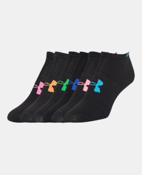 Girls’ UA Big Logo No Show Socks 6-Pack 1 Color $18.99 to $19