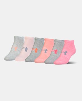 Girls’ UA Big Logo No Show Socks 6-Pack 6 Colors Available $18.99 to $19