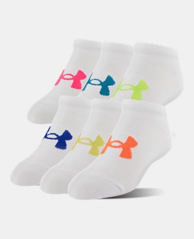 Girls’ UA Big Logo No Show Socks 6-Pack 3 Colors Available $21.99 to $24.99