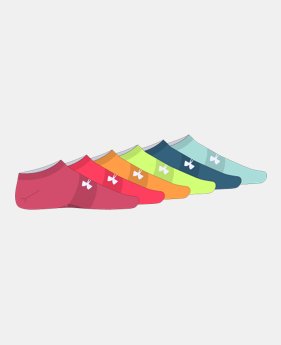 Girls’ UA Big Logo No Show Socks 6-Pack 1 Color $24.99