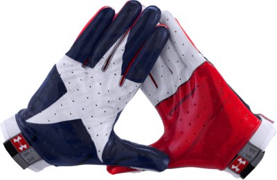 red white and blue under armour football gloves