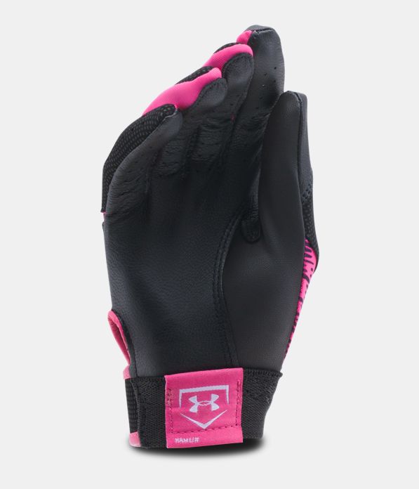 Women's UA Radar III Softball Batting Gloves, Tropic Pink,
