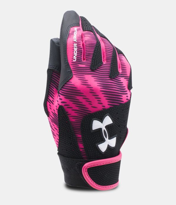 Women's UA Radar III Softball Batting Gloves, Tropic Pink,