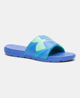 Girls’ UA Strike Geo Slides LIMITED TIME: FREE SHIPPING 1 Color $18.74