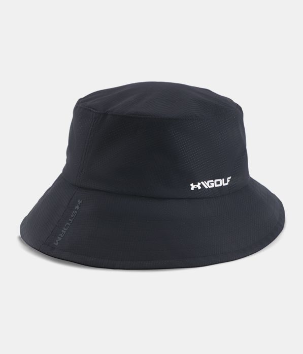 Men's UA Storm Golf Bucket Hat, Black ,