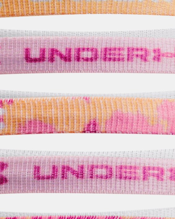 แถบคาดศีรษะ UA Graphic สำหรับเด็กผู้หญิง - แพ็ก 6 ชิ้น in Pink image number 0