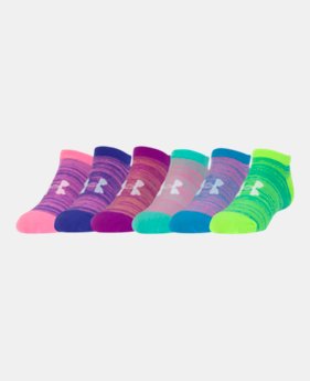 Girls' UA Essential Twist No Show Socks - 6 Pack 1 Color Available $18.99