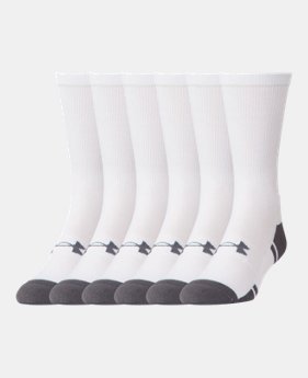 UA Resistor III Crew Socks – 6-Pack 2 Colors Available $22