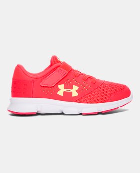 Girls' Pre-School UA Rave Adjustable Closure Running Shoes 1 Color $26.99