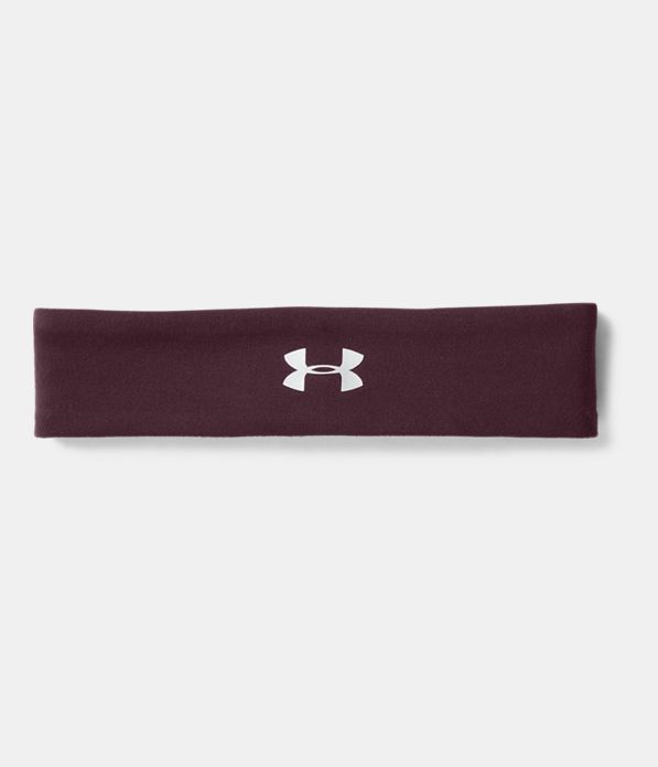Women's UA Studio Performance Headband, RAISIN RED,