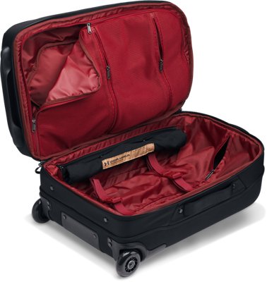 black rolling suitcase