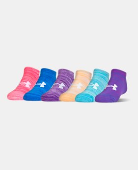 Girls' UA Essential Twist 2.0 No Show Socks - 6 Pack 1 Color $19