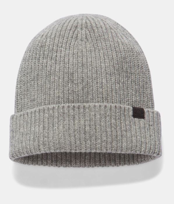 Women's UA Charged Wool Beanie, True Gray Heather,