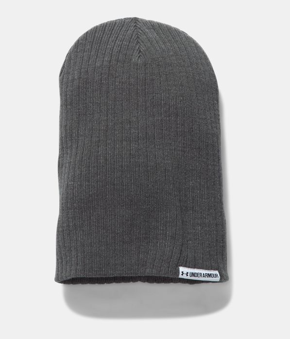 Women's UA Boyfriend Cuff Beanie, Carbon Heather,