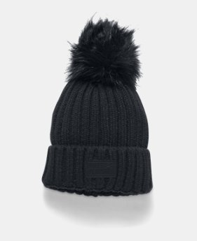 Women's UA Snowcrest Pom Beanie 2 Colors Available $34.99