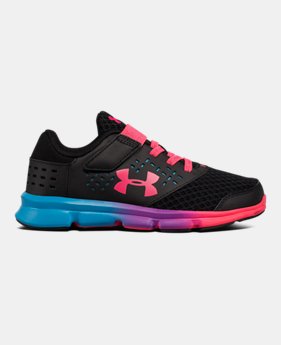 Girls' Pre-School UA Rave Prism Adjustable Closure Running Shoes 1 Color $44.99