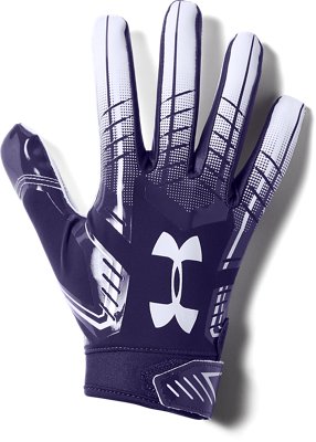 purple under armour football gloves