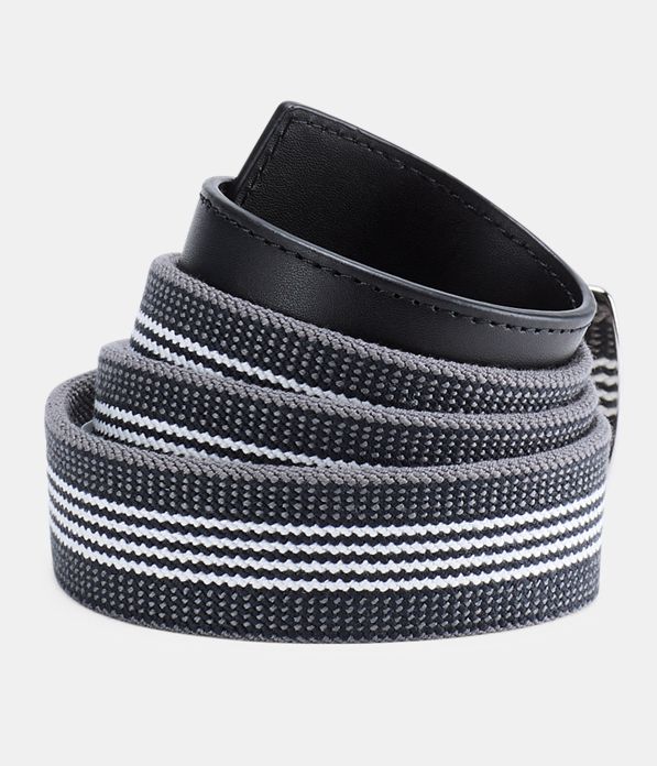 Men’s UA Striped Performance Stretch Belt, Black ,