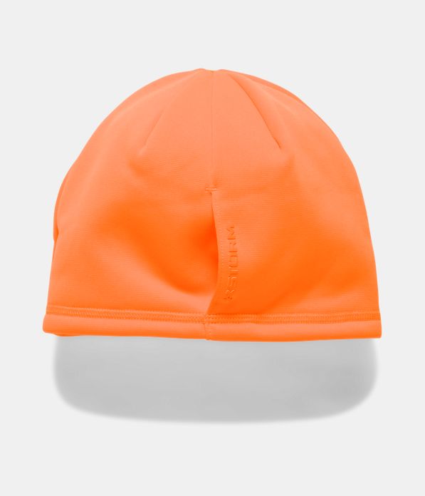 Women's UA Storm Fleece Beanie, Blaze Orange,