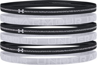 Minicintas para el pelo UA Heathered para mujer - Paquete de seis, Black, pdpMainDesktop image number 0