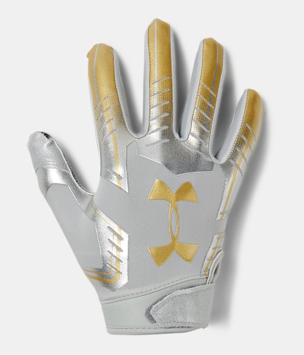 Boys' UA F6 LE Football Gloves, Aluminum,