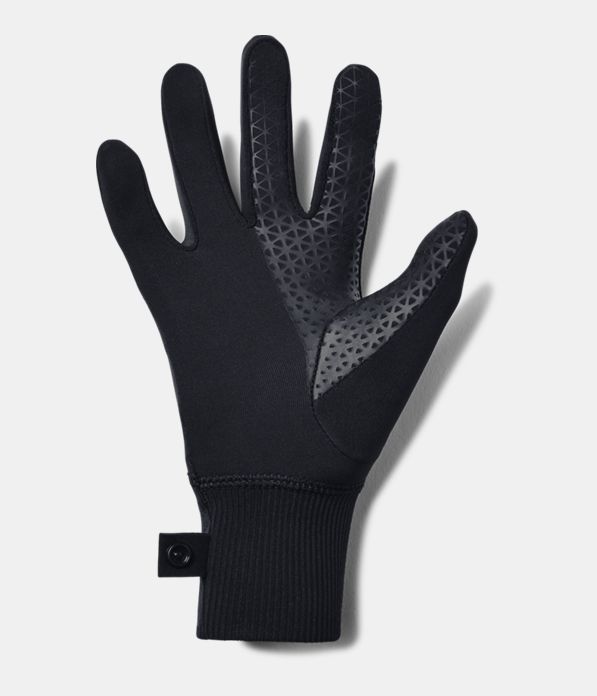 Girls' UA Fleece Liner Gloves, Black ,