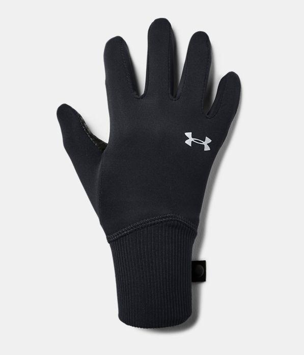 Girls' UA Fleece Liner Gloves, Black ,