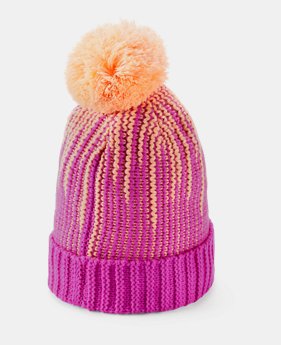 New Arrival Girls' UA Infinity Pom Beanie 3 Colors Available $25