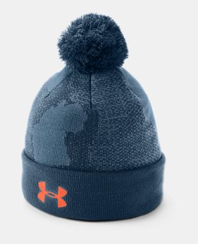 Boy's UA Pom Beanie 2 Colors Available $25