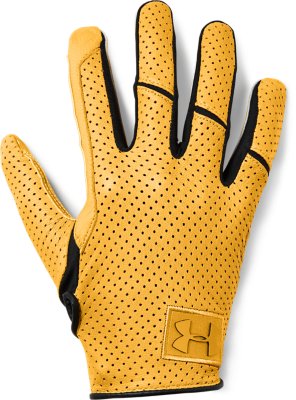 yellow under armour football gloves