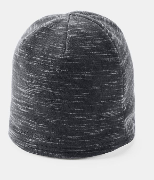 Men's UA Storm Fleece Beanie, Black ,