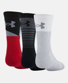 New Arrival Boys UA Phenom 3.0 Crew Socks 3 Colors Available $18