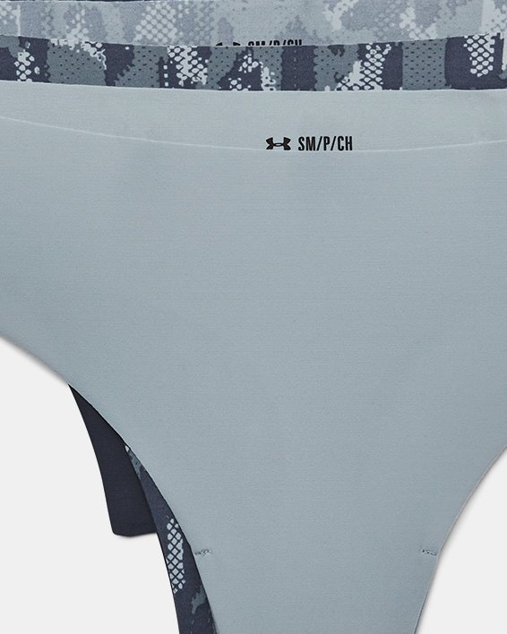 Women's UA Pure Stretch Thong 3-Pack in Gray image number 2
