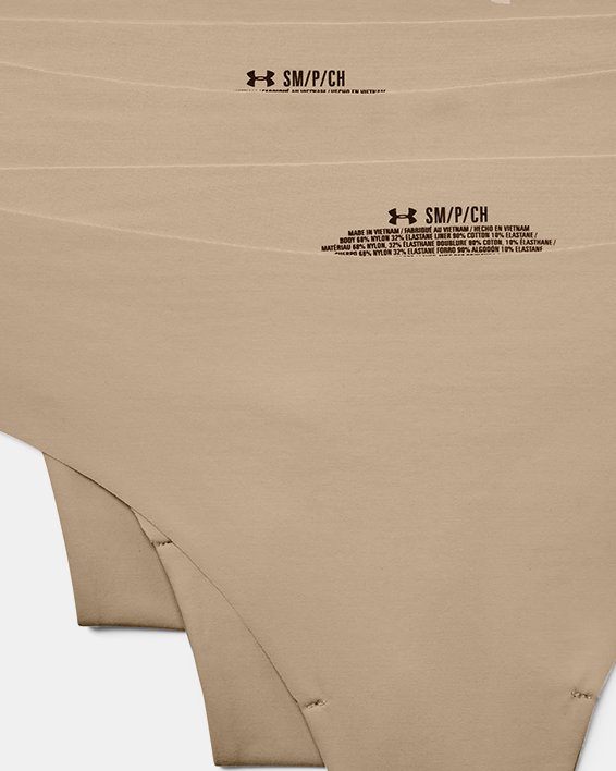 Women's UA Pure Stretch Thong 3-Pack in Brown image number 3