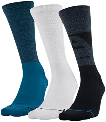  Men's UA Phenom Crew Novelty – 3-Pack Socks  1  Color Available $20