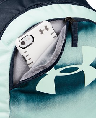 teal and black under armour backpack