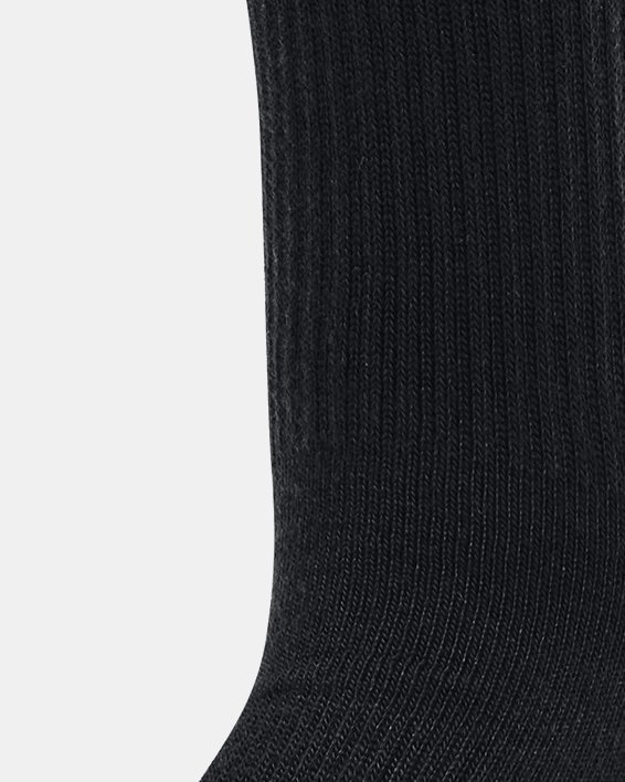 Kids' HeatGear® Crew Socks 3-Pack, Black, pdpMainDesktop image number 1