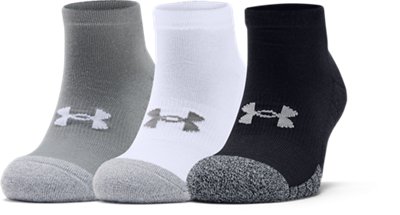 Erwachsenen HeatGear® Lo Cut Socken – 3er-Pack Stahl / Weiß / Weiß L