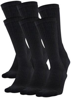 UA Training Cotton Crew 6-Pack Socks 