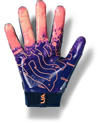 purple under armour football gloves