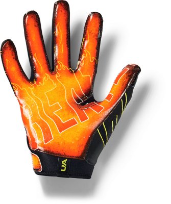 orange under armour football gloves