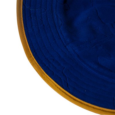 blue and yellow bucket hat