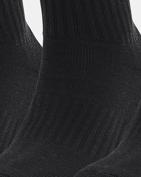 Unisex UA Core Quarter 3-Pack Socks in Black image number 0
