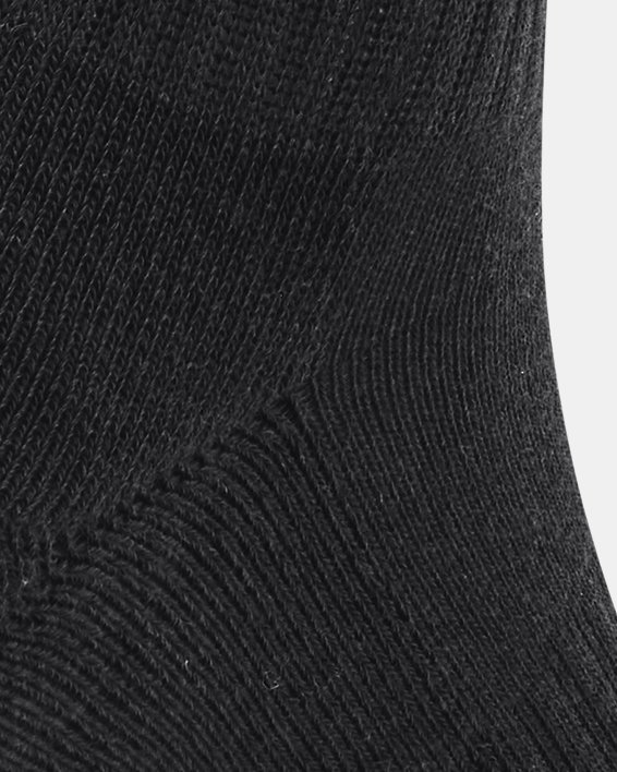 Unisex UA Core Quarter 3-Pack Socks in Black image number 2