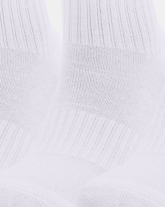 Unisex UA Core Quarter 3-Pack Socks in White image number 0